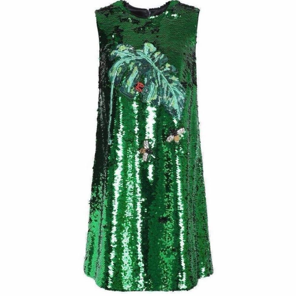 Dolce & Gabbana Emerald Sequin Dress
